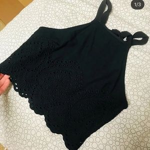 Cropped high Neck Tank